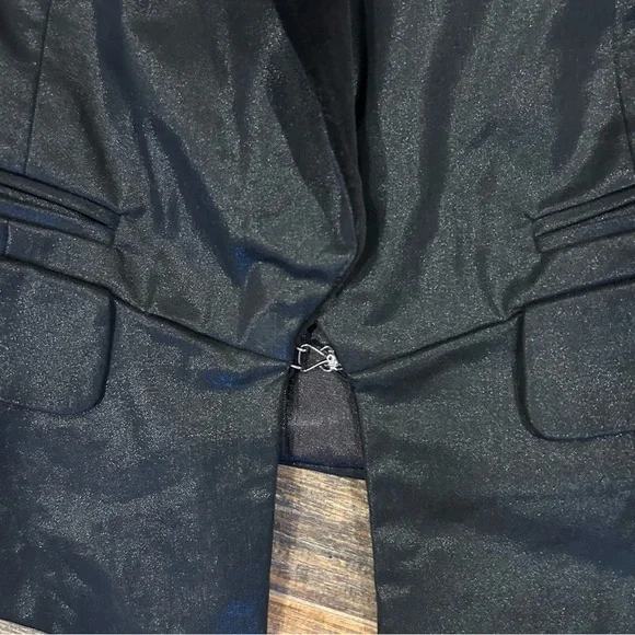 Guess Jeans Black Satin Blazer w/ Velvet Lapel – Women’s Large - Picture 3 of 8